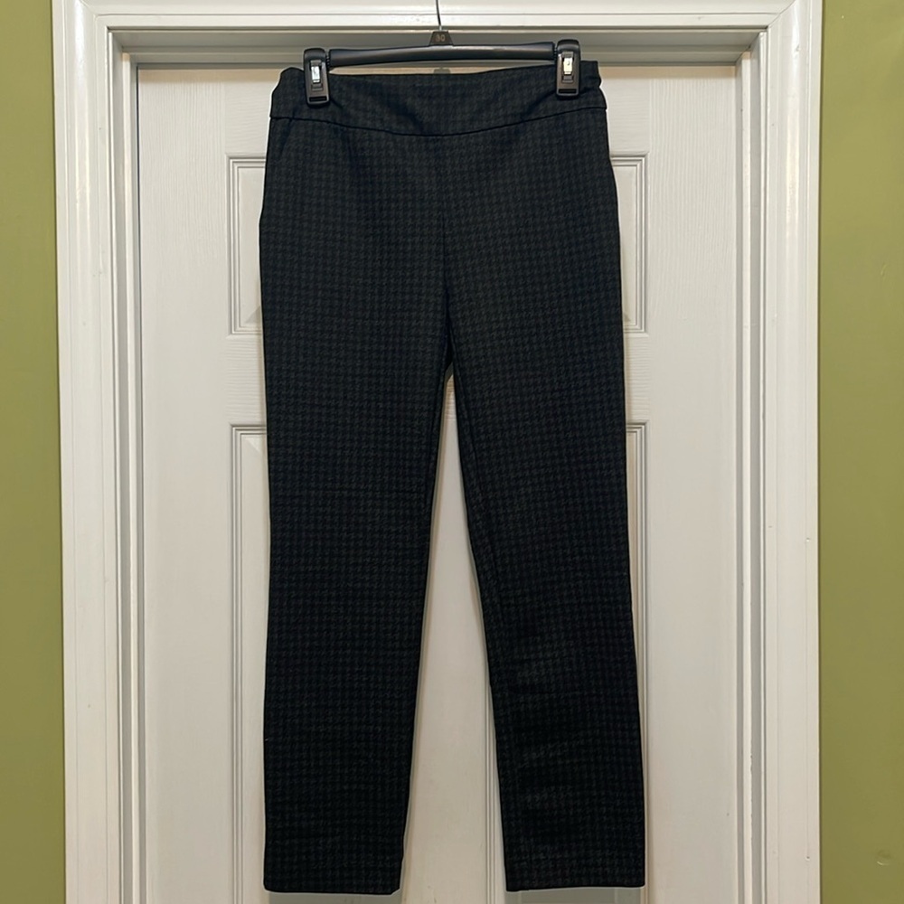 Jules & Leopoldo- pull on dark houndstooth print pants - size S/P